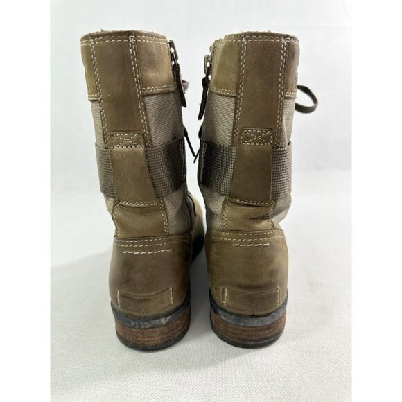 Sorel Emelie Conquest Combat Waterproof Brown Army Green Boots Womens 11 Read - Picture 5 of 7